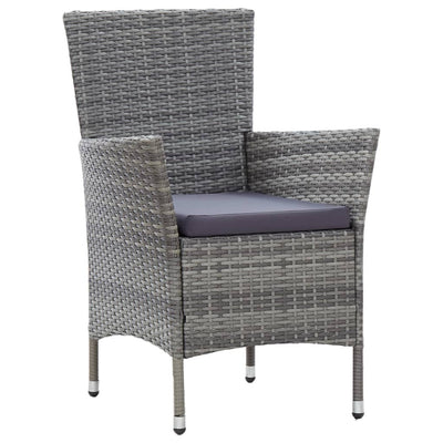 7 Piece Outdoor Dining Set with Cushions Poly Rattan Grey Payday Deals