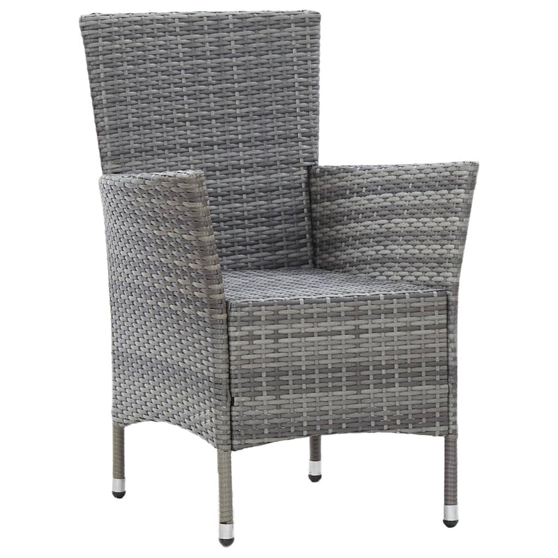 7 Piece Outdoor Dining Set with Cushions Poly Rattan Grey Payday Deals