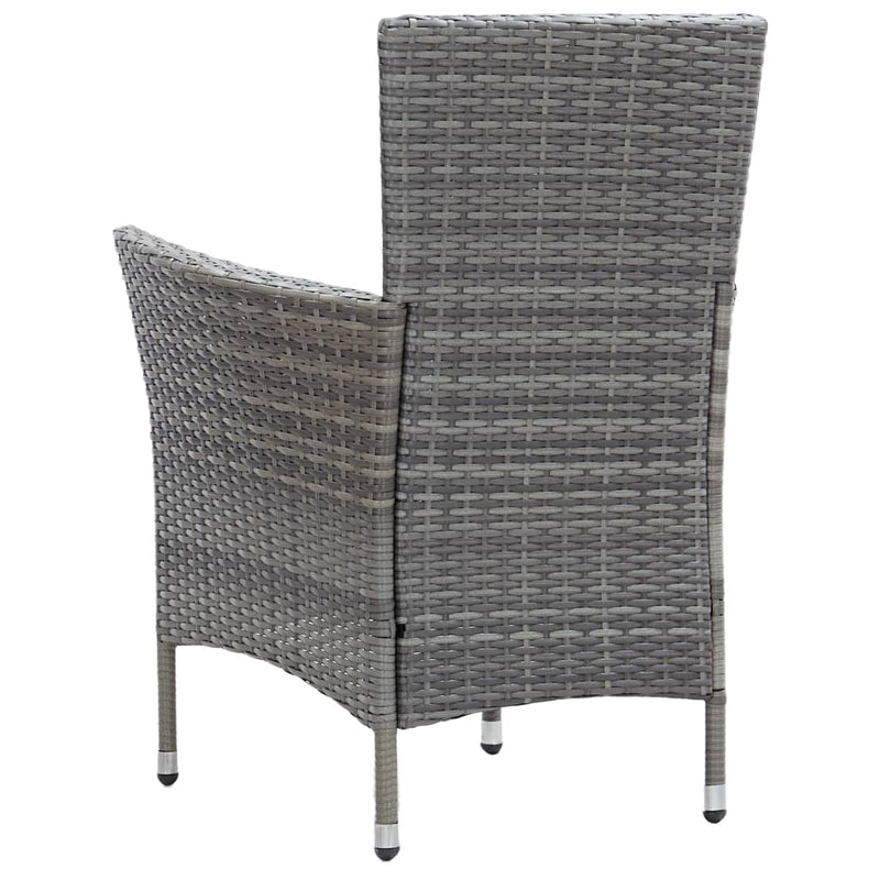 7 Piece Outdoor Dining Set with Cushions Poly Rattan Grey Payday Deals
