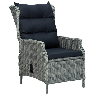 7 Piece Outdoor Dining Set with Cushions Poly Rattan Light Grey Payday Deals
