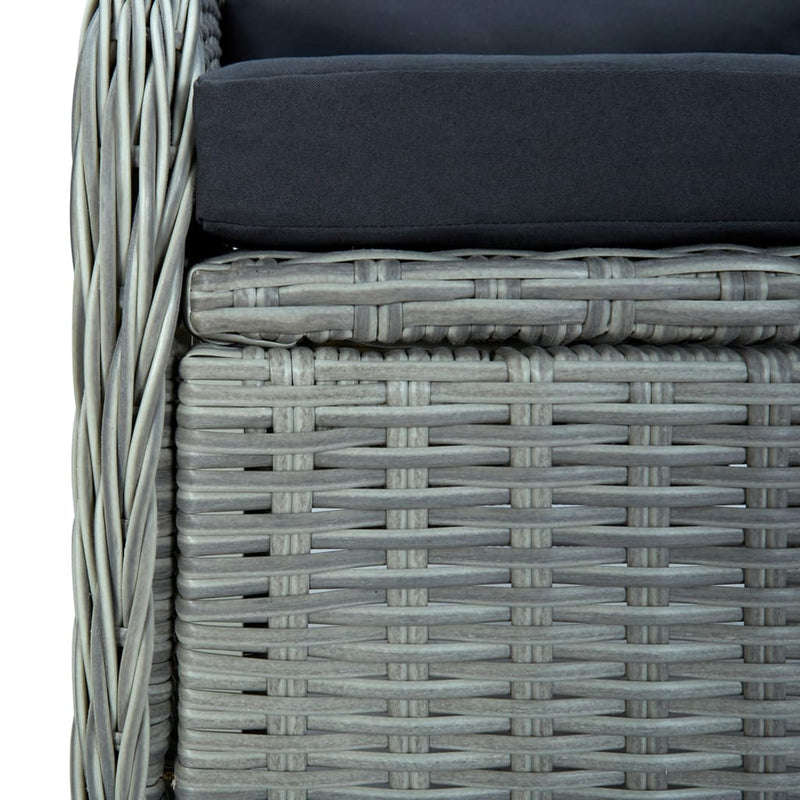 7 Piece Outdoor Dining Set with Cushions Poly Rattan Light Grey Payday Deals