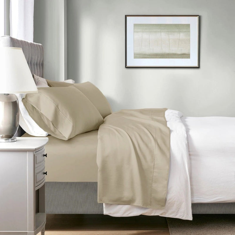 700 TC Tencel Lyocell Fibre & Cotton Bone Deep King Sheet Set by Renee Taylor Payday Deals