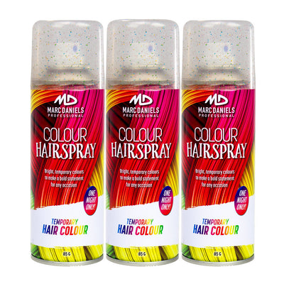 3 x Marc Daniels Hair Colour Spray Multi Glitter 85g