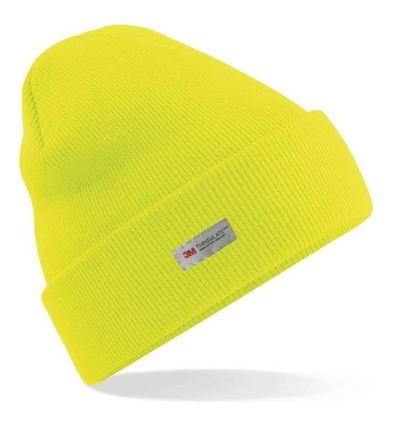 Dents 3M THINSULATE Pull On Beanie Hat Thermal Work Workwear Hi Vis - Yellow