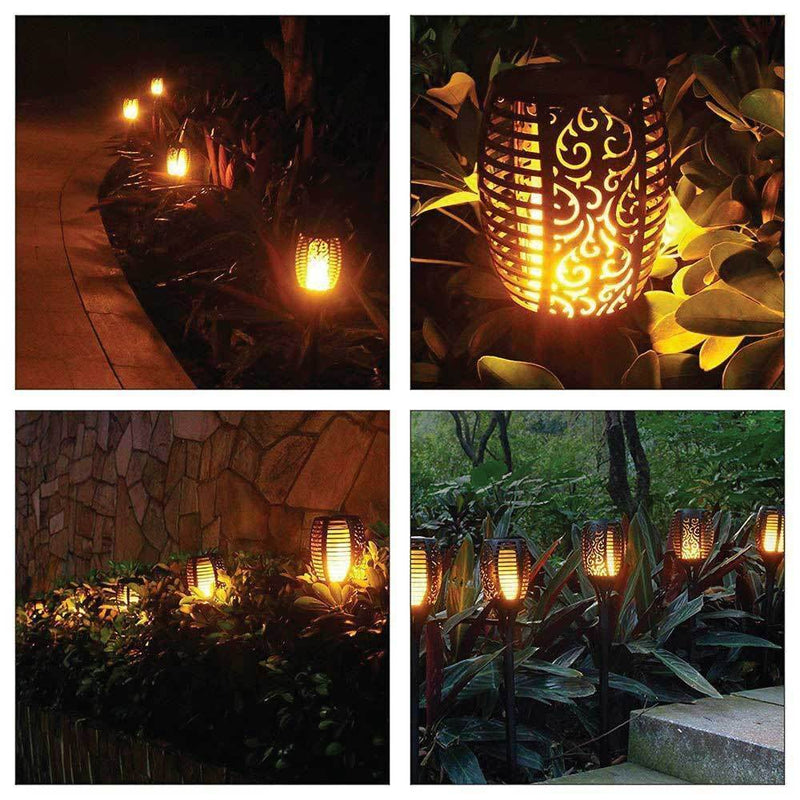 72 LED Bulbs Torch Solar Garden Outdoor Flame Dancing Flickering Light Auto Lamp Payday Deals