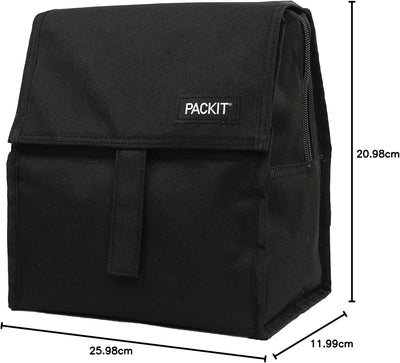 PackIt Freezable Lunch Bag Picnic Hiking Travel - Black