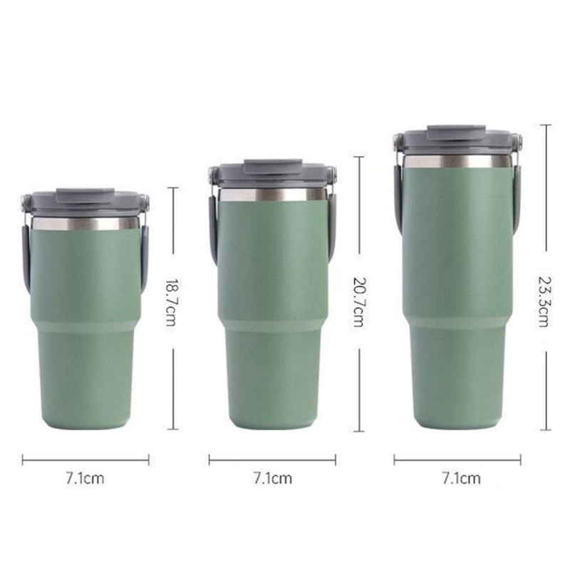 750ML Black Stainless Steel Travel Mug with Leak-proof 2-in-1 Straw and Sip Lid, Vacuum Insulated Coffee Mug for Car, Office, Perfect Gifts, Keeps Liquids Hot or Cold Payday Deals