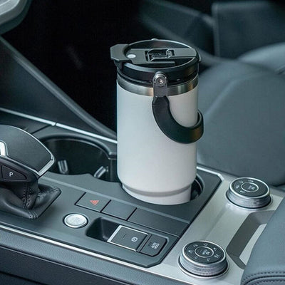 750ML Black Stainless Steel Travel Mug with Leak-proof 2-in-1 Straw and Sip Lid, Vacuum Insulated Coffee Mug for Car, Office, Perfect Gifts, Keeps Liquids Hot or Cold Payday Deals