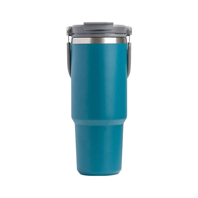 750ML Blue Stainless Steel Travel Mug with Leak-proof 2-in-1 Straw and Sip Lid, Vacuum Insulated Coffee Mug for Car, Office, Perfect Gifts, Keeps Liquids Hot or Cold Payday Deals