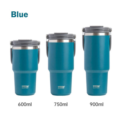 750ML Blue Stainless Steel Travel Mug with Leak-proof 2-in-1 Straw and Sip Lid, Vacuum Insulated Coffee Mug for Car, Office, Perfect Gifts, Keeps Liquids Hot or Cold Payday Deals