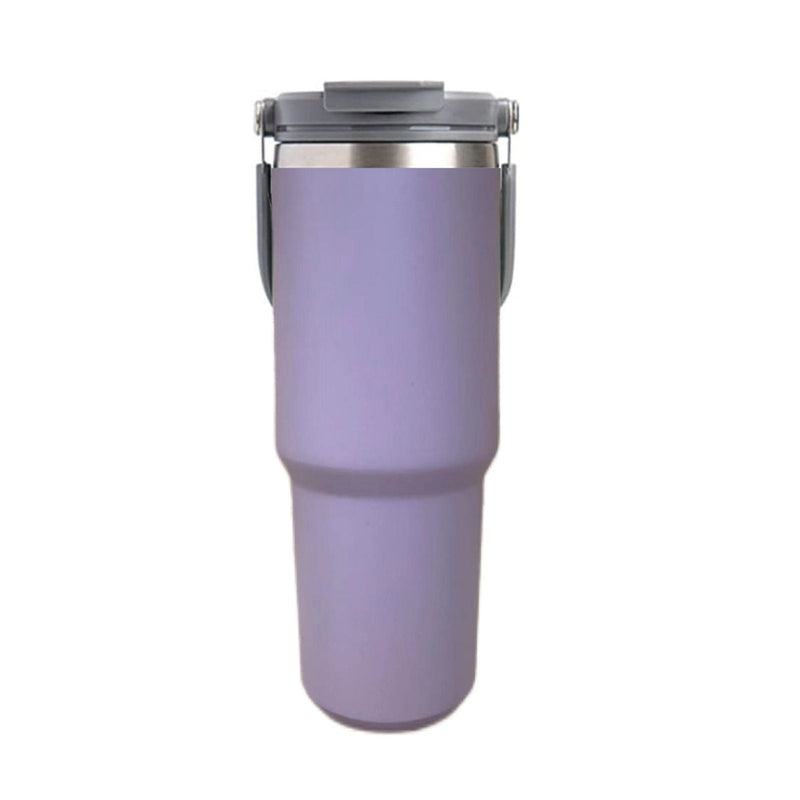 750ML Purple Stainless Steel Travel Mug with Leak-proof 2-in-1 Straw and Sip Lid, Vacuum Insulated Coffee Mug for Car, Office, Perfect Gifts, Keeps Liquids Hot or Cold Payday Deals