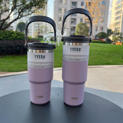 750ML Purple Stainless Steel Travel Mug with Leak-proof 2-in-1 Straw and Sip Lid, Vacuum Insulated Coffee Mug for Car, Office, Perfect Gifts, Keeps Liquids Hot or Cold Payday Deals