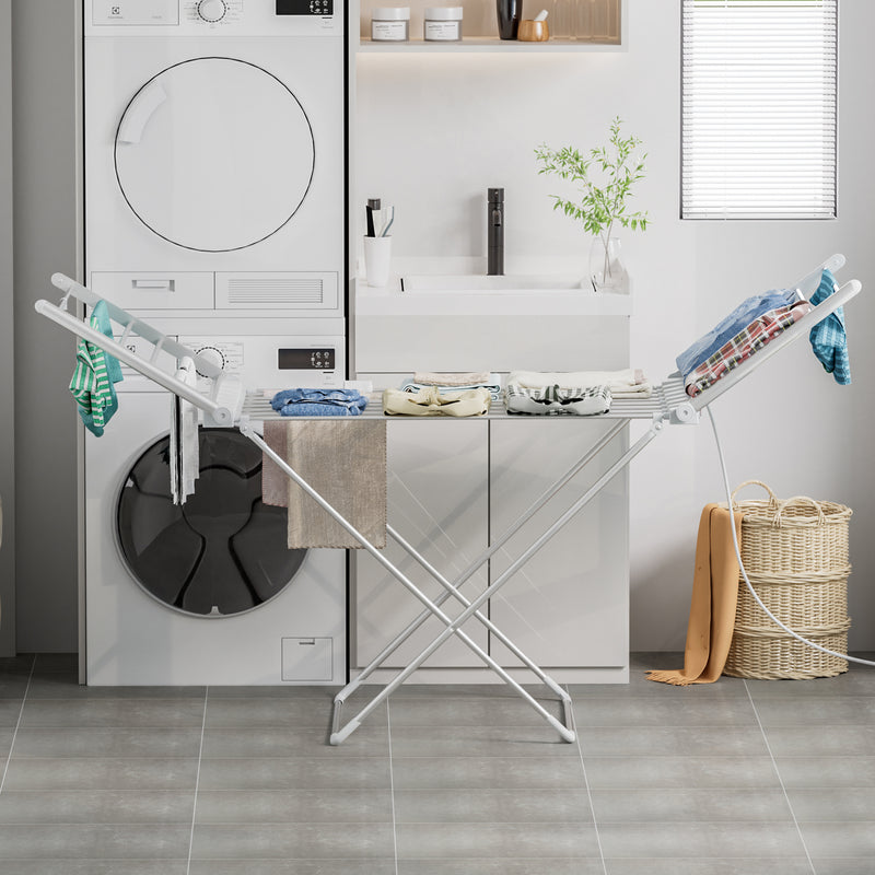 Electric Airer Heated Foldable Clothes Dryer Drying Indoor Folding Rack 