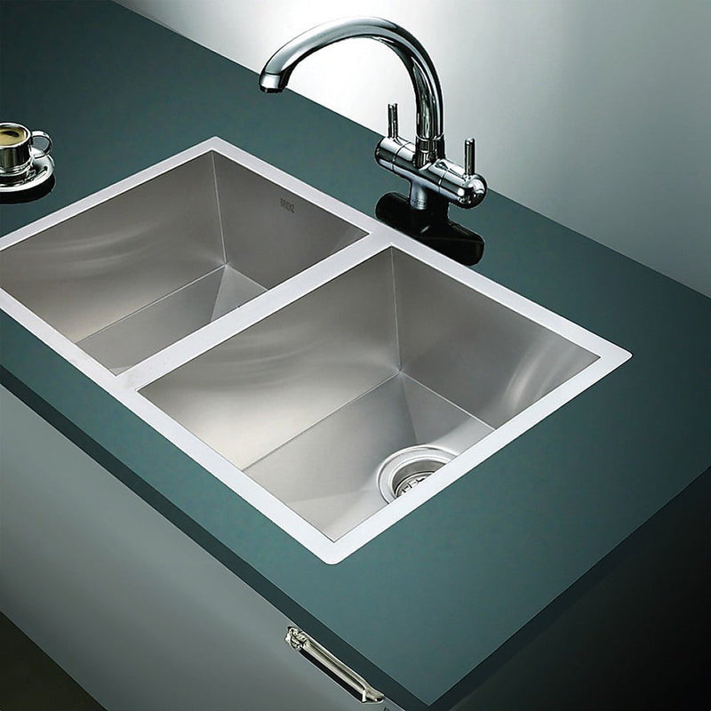 770x450mm Handmade Stainless Steel Undermount / Topmount Kitchen Sink with Waste Payday Deals