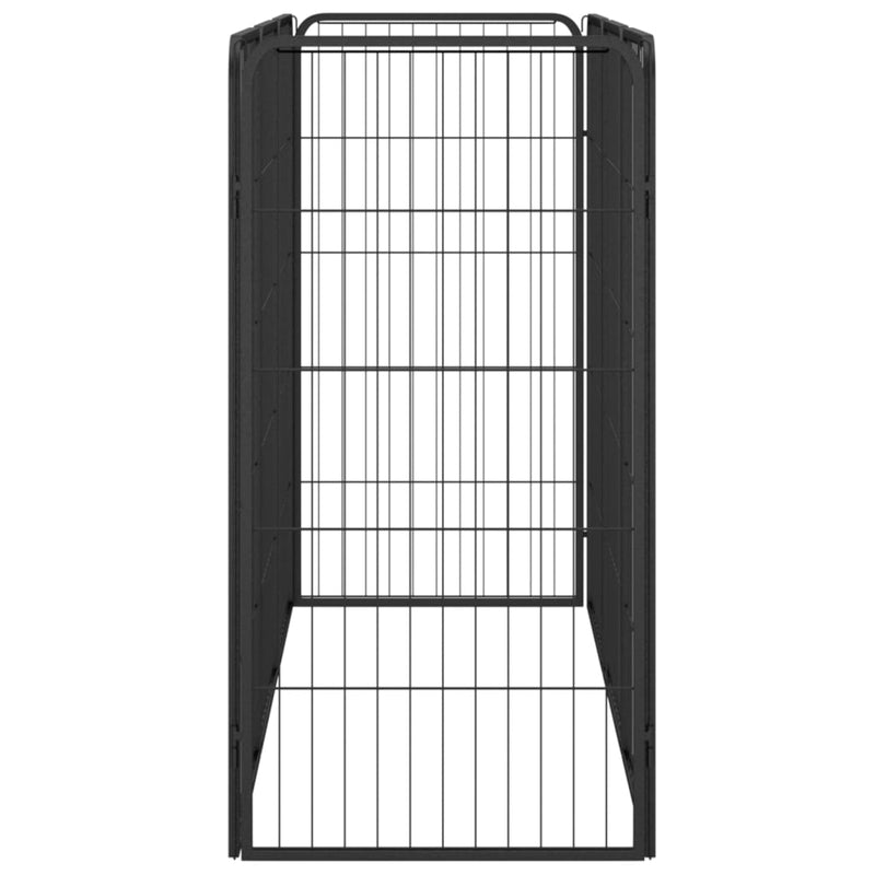 8-Panel Dog Playpen Black 50x100 cm Powder-coated Steel Payday Deals