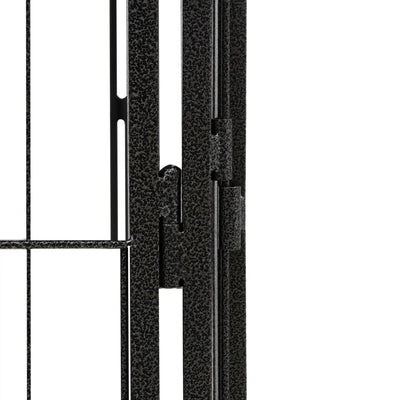 8-Panel Dog Playpen Black 50x100 cm Powder-coated Steel Payday Deals