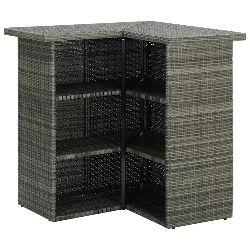8 Piece Garden Bar Set with Cushions Poly Rattan Grey Payday Deals