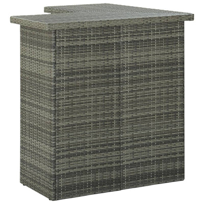 8 Piece Garden Bar Set with Cushions Poly Rattan Grey Payday Deals