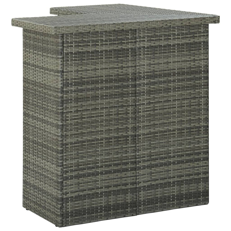 8 Piece Garden Bar Set with Cushions Poly Rattan Grey Payday Deals