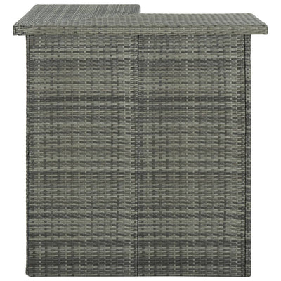 8 Piece Garden Bar Set with Cushions Poly Rattan Grey Payday Deals