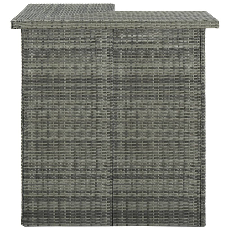 8 Piece Garden Bar Set with Cushions Poly Rattan Grey Payday Deals