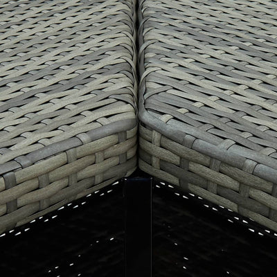 8 Piece Garden Bar Set with Cushions Poly Rattan Grey Payday Deals