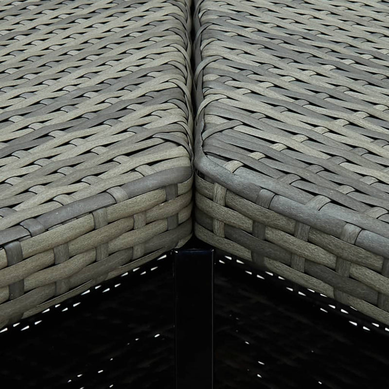 8 Piece Garden Bar Set with Cushions Poly Rattan Grey Payday Deals