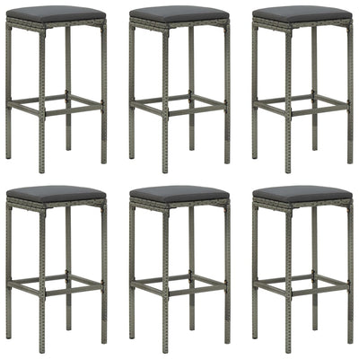 8 Piece Garden Bar Set with Cushions Poly Rattan Grey Payday Deals