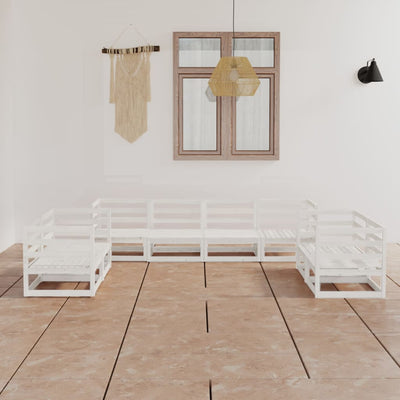 8 Piece Garden Lounge Set White Solid Pinewood Payday Deals