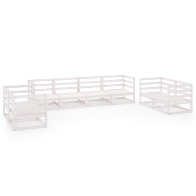 8 Piece Garden Lounge Set White Solid Pinewood Payday Deals
