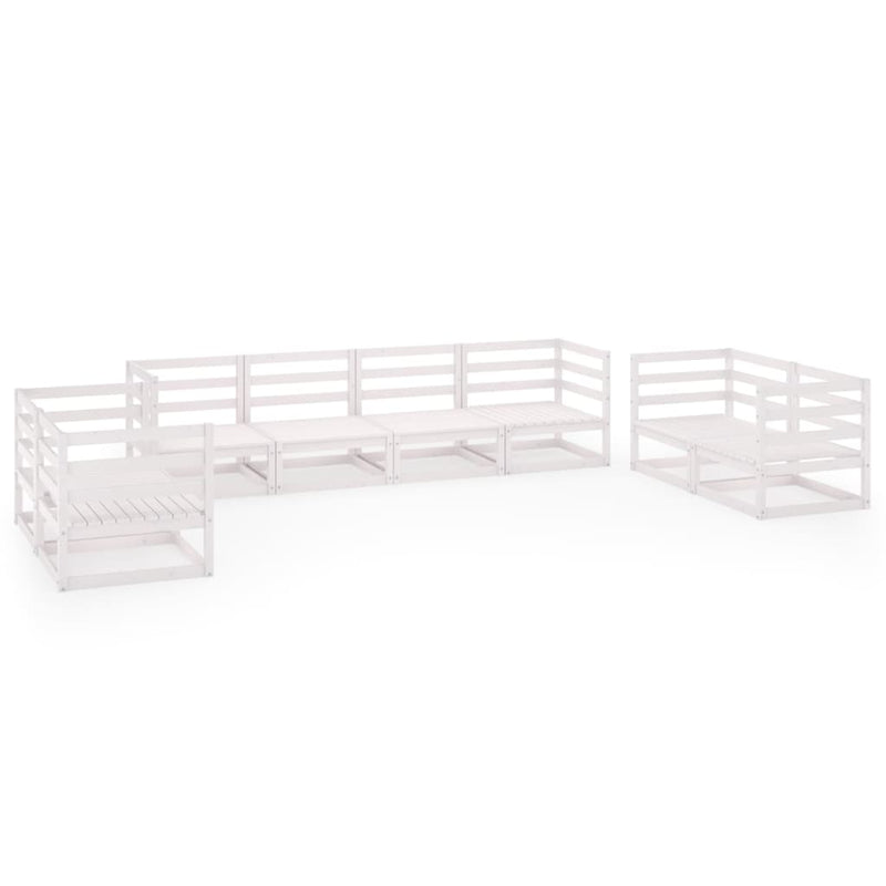 8 Piece Garden Lounge Set White Solid Pinewood Payday Deals