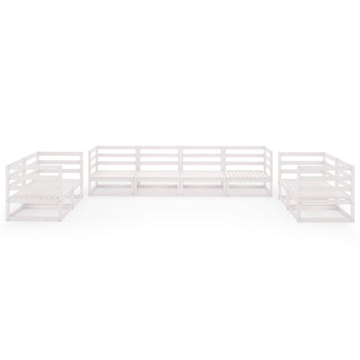 8 Piece Garden Lounge Set White Solid Pinewood Payday Deals