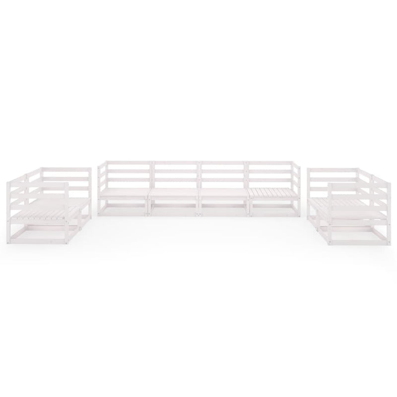 8 Piece Garden Lounge Set White Solid Pinewood Payday Deals