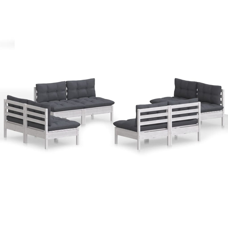 8 Piece Garden Lounge Set with Anthracite Cushions Pinewood Payday Deals
