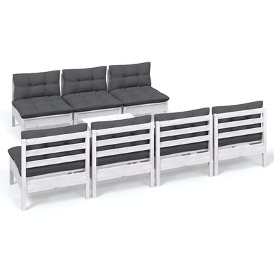 8 Piece Garden Lounge Set with Anthracite Cushions Pinewood Payday Deals