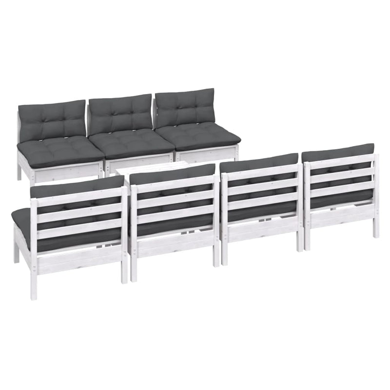 8 Piece Garden Lounge Set with Anthracite Cushions Pinewood Payday Deals