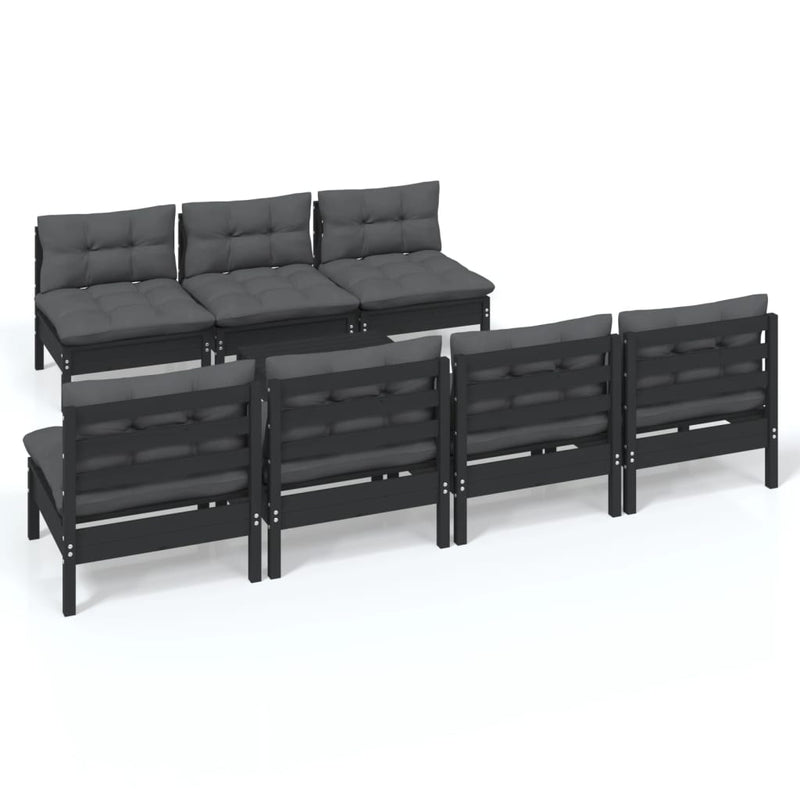 8 Piece Garden Lounge Set with Anthracite Cushions Pinewood Payday Deals
