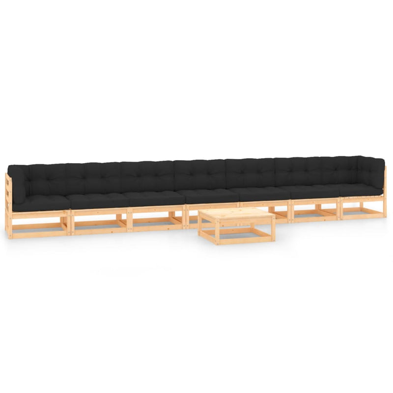 8 Piece Garden Lounge Set with Anthracite Cushions Pinewood Payday Deals