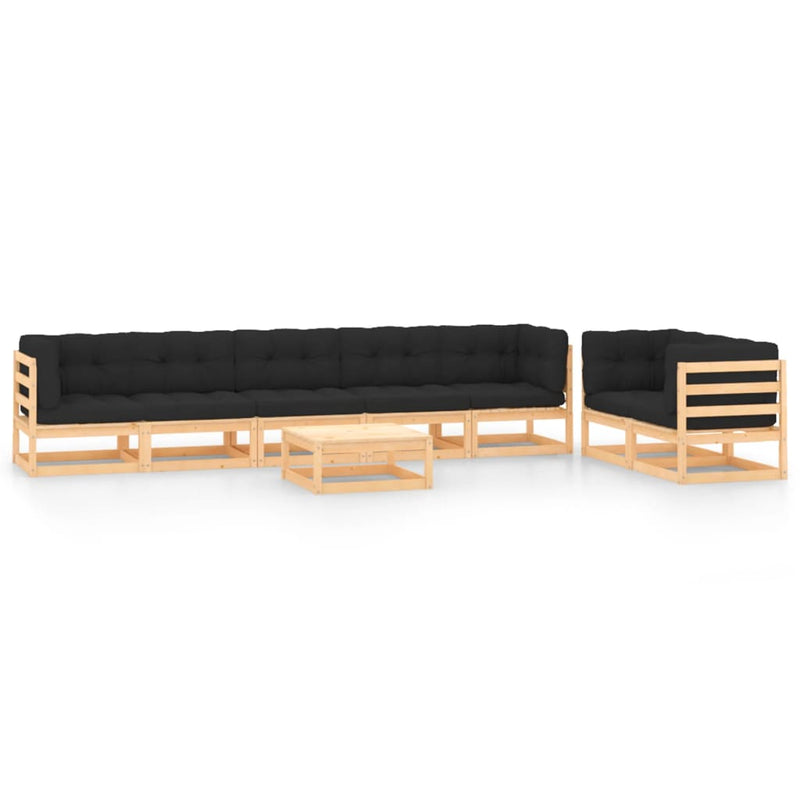 8 Piece Garden Lounge Set with Anthracite Cushions Pinewood Payday Deals