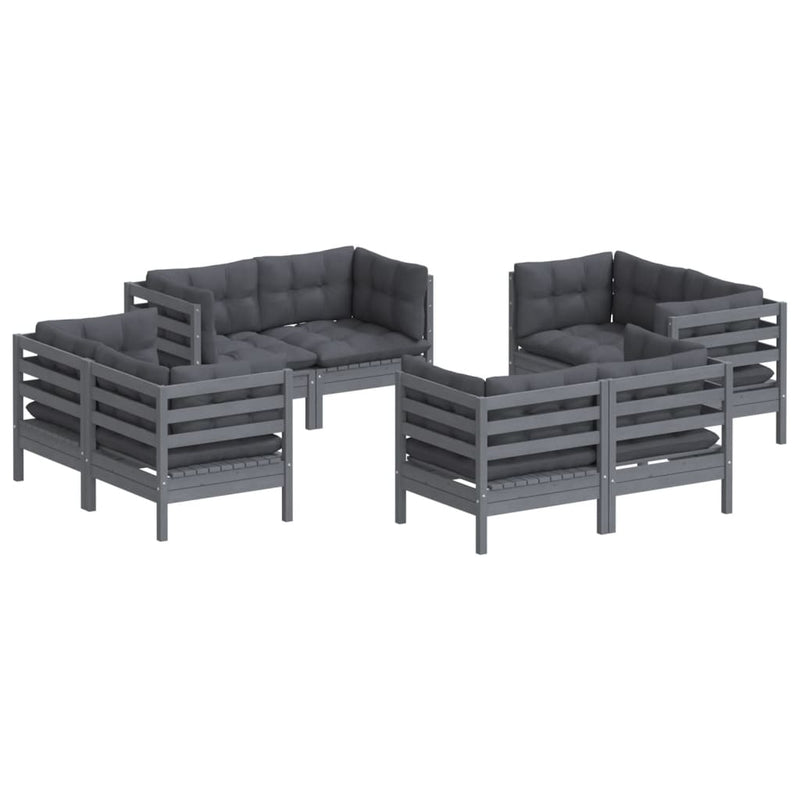 8 Piece Garden Lounge Set with Anthracite Cushions Pinewood Payday Deals