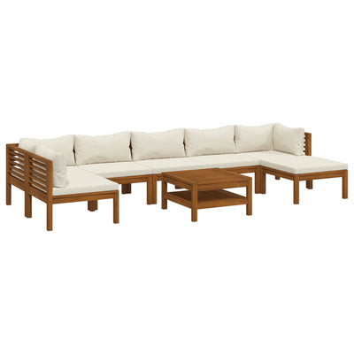 8 Piece Garden Lounge Set with Cream Cushion Solid Acacia Wood Payday Deals