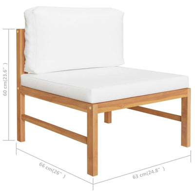 8 Piece Garden Lounge Set with Cream Cushions Solid Teak Wood Payday Deals