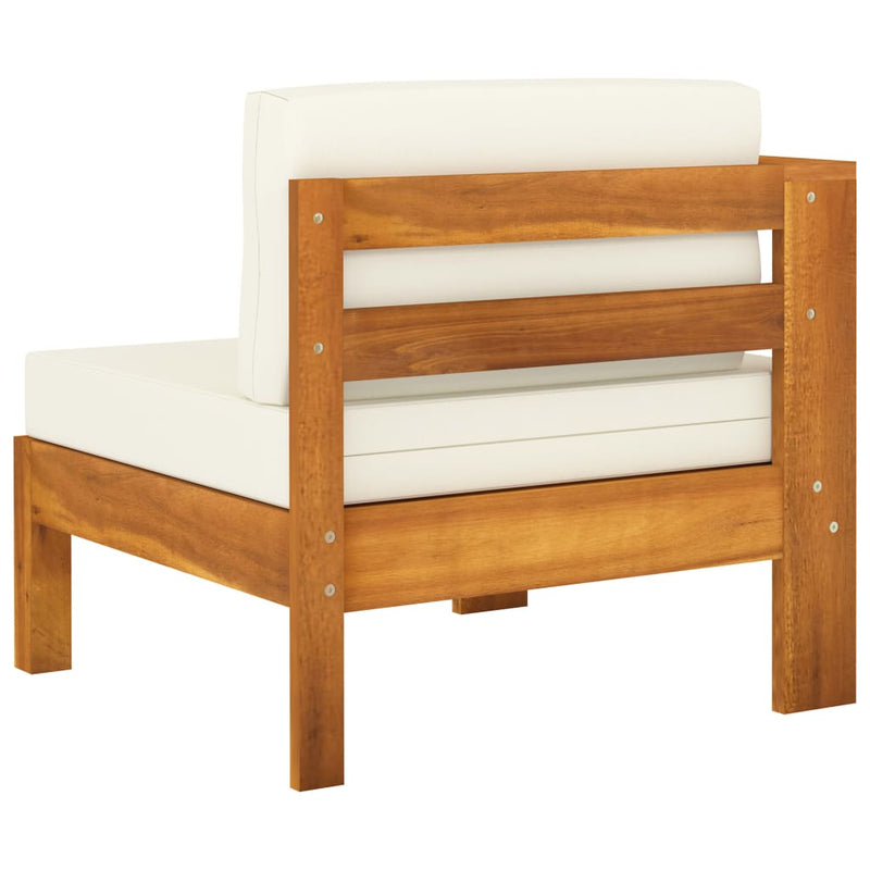 8 Piece Garden Lounge Set with Cream White Cushions Acacia Wood Payday Deals