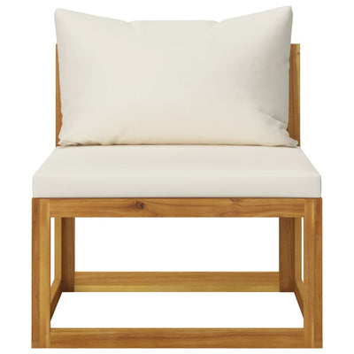 8 Piece Garden Lounge Set with Cushion Cream Solid Acacia Wood Payday Deals