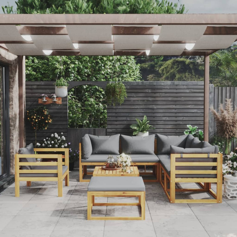 8 Piece Garden Lounge Set with Cushion Solid Acacia Wood Payday Deals