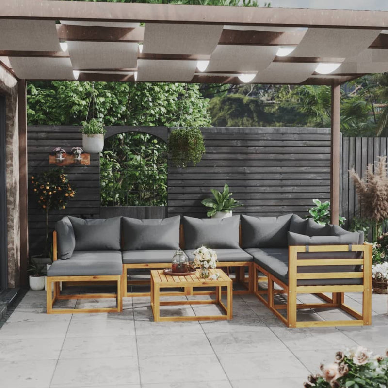 8 Piece Garden Lounge Set with Cushion Solid Acacia Wood Payday Deals