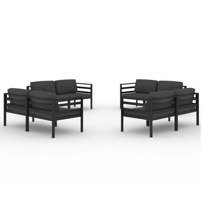 8 Piece Garden Lounge Set with Cushions Aluminium Anthracite Payday Deals