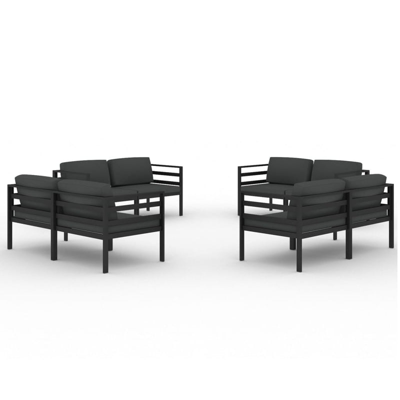 8 Piece Garden Lounge Set with Cushions Aluminium Anthracite Payday Deals