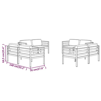 8 Piece Garden Lounge Set with Cushions Aluminium Anthracite Payday Deals