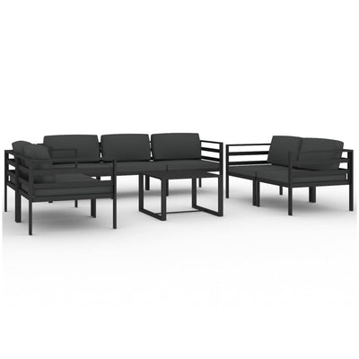 8 Piece Garden Lounge Set with Cushions Aluminium Anthracite Payday Deals